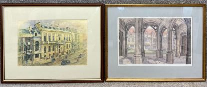 Two limited edition hand signed facsimile prints; one titled 'View Across Pall Mall' by Clifford