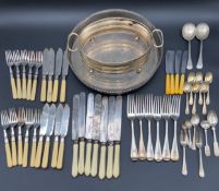 A quantity of 19th century and later silver plated cutlery etc.