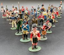 A collection of twenty eight hand painted delPrado metal toy soldiers, officer and infantry figures.