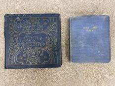 Two C.1900 postcard albums, mostly full, circa 700 cards in all. W.34 D.35cm (largest)