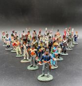 A collection of thirty four hand painted delPrado metal toy soldiers, officer and infantry