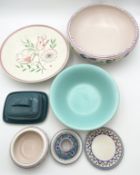 A miscellaneous collection of early to mid-century Poole pottery ceramics. Dia.33cm (largest).