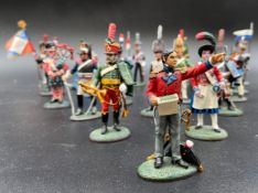 A collection of seventeen hand painted delPrado metal toy soldiers, officer figures along with two