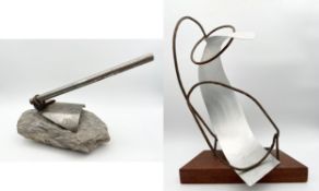 Two mixed media sculptures by Jocelyne Blair, along with a folio of photographic records of these