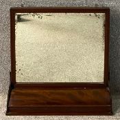 A late 19th century mahogany framed vanity wall mirror with original bevelled plate. H.67 W.66 D.
