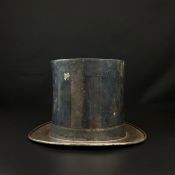 An Asprey silver plated novelty top hat ice bucket. H.20cm