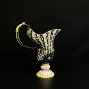 A 1960's Herend porcelain hand painted Black Dynasty water pitcher with a lizard handle and maker'