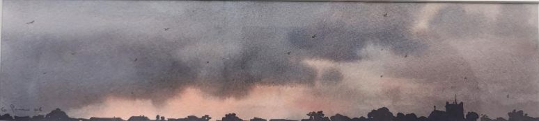 Gary Power (b.1965) a signed and dated watercolour titled 'Sussex Skyline' 2006. Framed and glazed