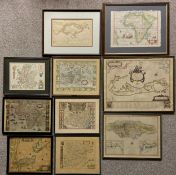 A collection of ten 20th century maps to include one of Jamaica by Thomas Jefferys, Essex, Africa