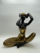 A mid to late 20th century Thai limited edition cold painted bronze of a seated figure stamped