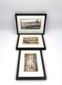 Three etchings to include one signed and limited edition depicting St. Michael's Mount, Cornwall