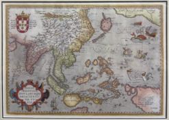 After Ortelius Abraham (1528-1598), a 20th century map titled 'Indiae Orientalis Insularumque