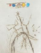 A mid century abstract watercolour painting on paper signed Pawel and dated 1961 in a glazed