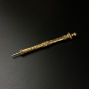 WITHDRAWN - See Lot 1 for a full explanation. A Victorian yellow metal telescopic pencil in