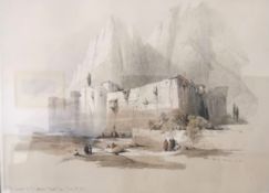 David Roberts (1796-1864), a 19th century lithograph titled 'The Convent of St Catherine Mount Sinai