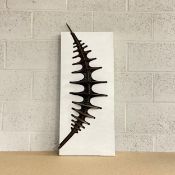 A contemporary abstract Cyberpunk style mixed media iron, MDF and resin wall sculpture by Mick