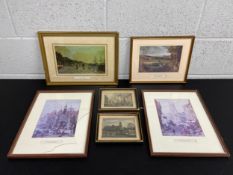 A collection of six prints to include two 19th century engravings and four prints after John