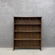 A 19th century oak open bookcase. H.130 W.108 D.23.5cm