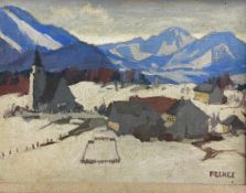 Carl Felkel (1896-1978), a 20th century Impressionist style oil on canvas, view of an alpine