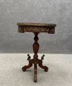A 20th century French style mahogany occasional or lamp table having a circular marquetry inlaid top