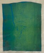A large contemporary abstract linocut monotype print by Simon Ripley, signed and dated 1995 to the