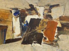 Irwin Crosthwait (1914-1981), a mid century modernist style abstract oil on canvas, signed to the