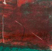 A large contemporary abstract linocut monotype print by Simon Ripley, signed and dated 1995 to the