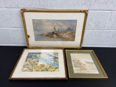 William Callow (1812-1908), a 19th century watercolour, Continental harbour town, signed to the