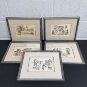 A set of five 19th century hand coloured engravings from 'Henry Alken's Scrap Book' depicting