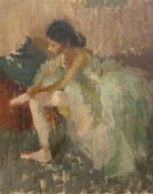 Manner of Edgar Degas (1834-1917), an early 20th century Impressionist style oil on canvas, portrait