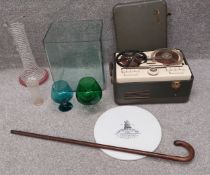 A collection of miscellaneous items to include 19th century Herbert & Sons ceramic weighing plate