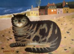 Mary Fedden (1915-2012), a limited edition lithograph titled 'Cat on a Cornish Beach' signed in