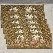 A set of six identical French 19th century Abusson style wall hanging jacquard tapestries