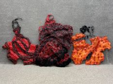 Collection of three contemporary mixed media figural sculptures by Julia Francis titled 'Hidden