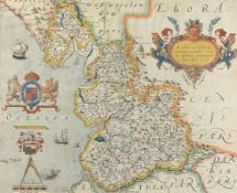 A map of Lancaster after the original titled 'Lancastriæ Comitatus Palatin Vera et Absoluta