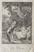 A possibly 18th century engraving titled 'The Dream' by Jean-Michel Moreau (1741-1814). Unframed.