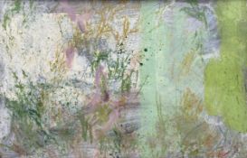 Kate Nicholson (b. 1929), a mid-century abstract acrylic on board titled 'Anoixis' 1965 in its