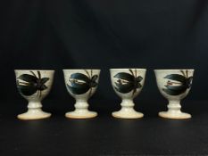A collection of contemporary Friars, Truro and other studio pottery stoneware goblets, some with
