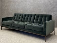 A contemporary Knoll Studio three seater sofa after the original 1950's Florence Knoll design having