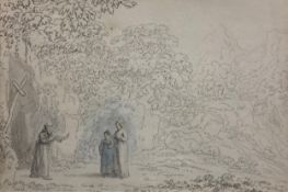 Anthony Thomas Devis (1729-1816), an 18th century old master style pen and watercolour drawing