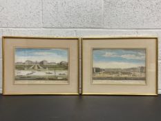 Thomas Bowles (1689-1767), a pair of 18th century hand coloured engravings titled 'A View from