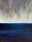 A contemporary mixed media abstract painting on canvas titled 'Tiberio Furioso' 2015 by Natalia