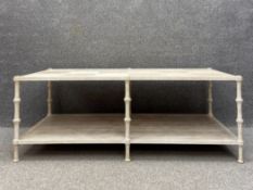 A contemporary Transitional style limewashed acacia 'Bywater' Coffee Table from the Collected