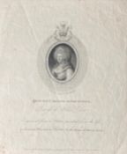 A late 18th century portrait engraving of Princess Caroline of Brunswick by Peltro William