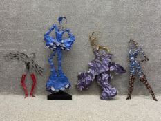 A collection of four contemporary mixed media figural sculptures by Julia Francis titled 'Venus', '