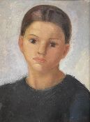 A 20th century oil on board, portrait of a young girl, in a gilt frame. H.52 W.42cm