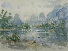 Susan Ryder (b.1944), a 20th century Impressionist style watercolour landscape study titled '