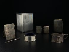 A collection of hallmarked silver to include an early to mid 20th century faceted guilloche