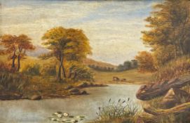 A C.1900 oil on canvas by Mabel Barclay-Brown (wife of Sir James Cantlie), view of a river on a