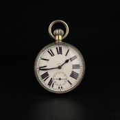 A 19th century gentleman's pocket watch having a white enamelled dial bearing Roman numerals with